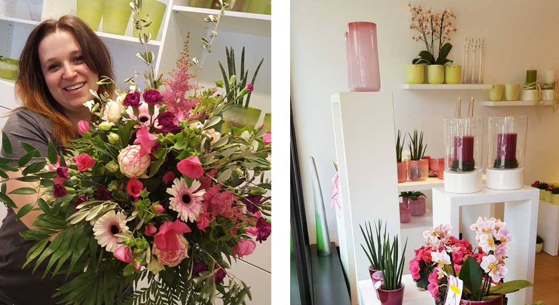 blumenladen Ann-Katrin beim Binden eines individuelles Straußes